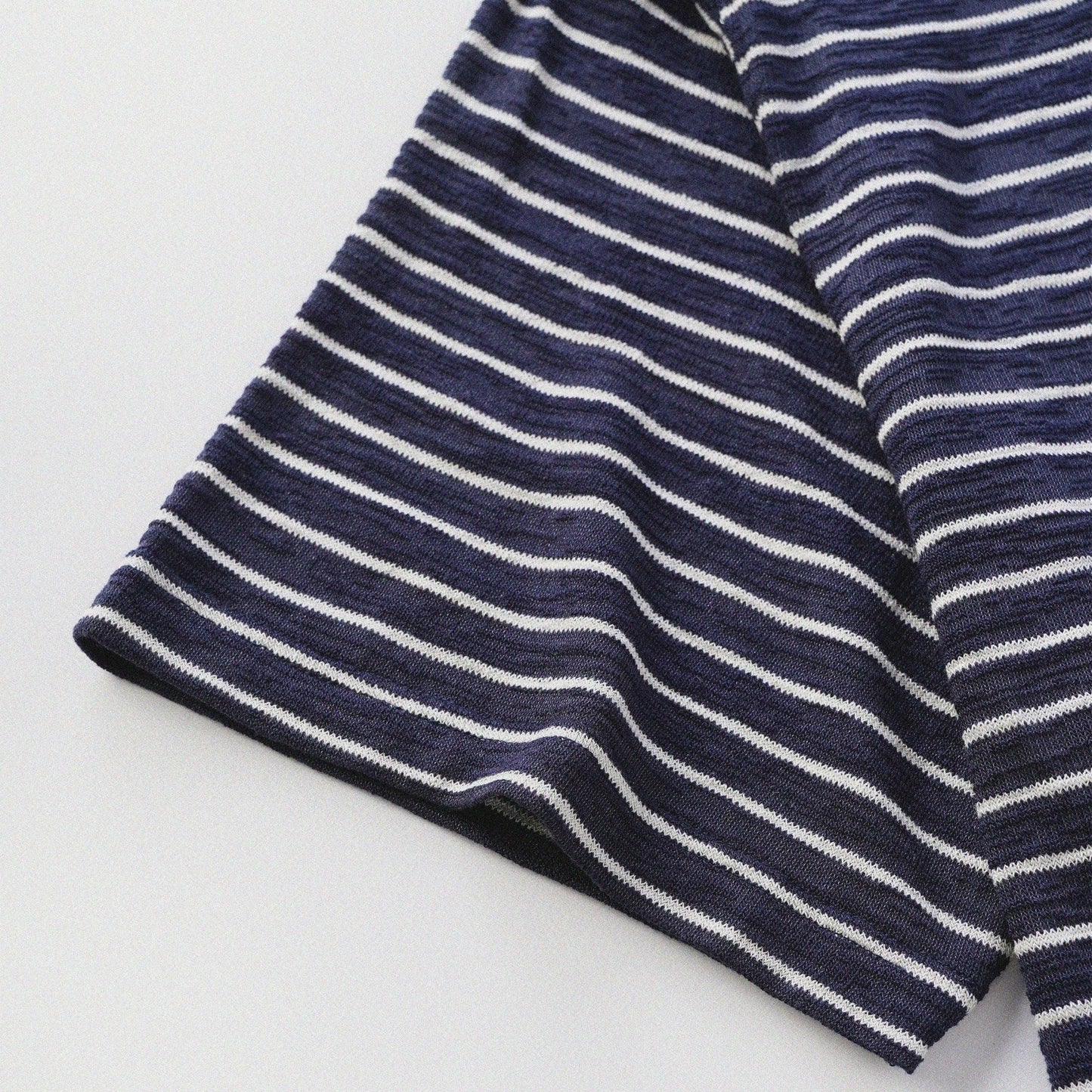 天竺棉假兩件亨利領T-Shirt（獺見色）Slub Cotton Faux Layered Henley T-Shirt（DARK BLUE） - Full House Denim & Workshop