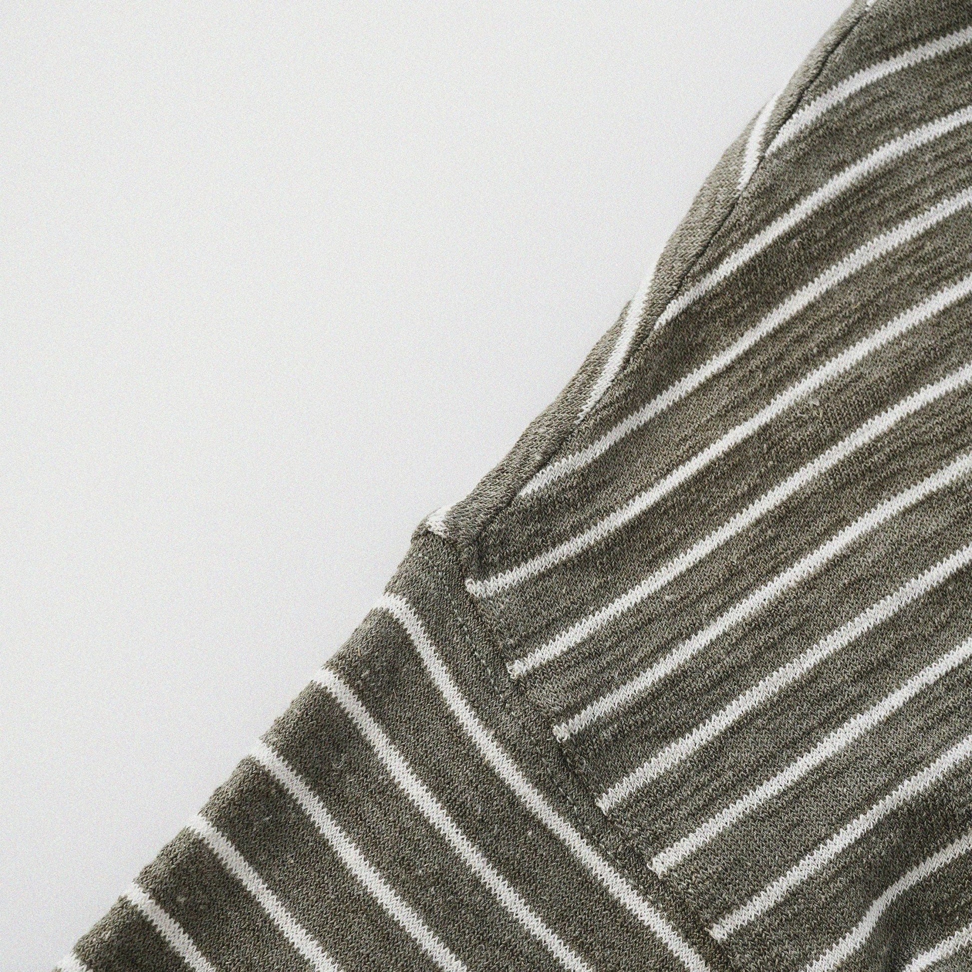 天竺棉假兩件亨利領T-Shirt（出岫色）Slub Cotton Faux Layered Henley T-Shirt（HILLSIDE GREEN） - Full House Denim & Workshop