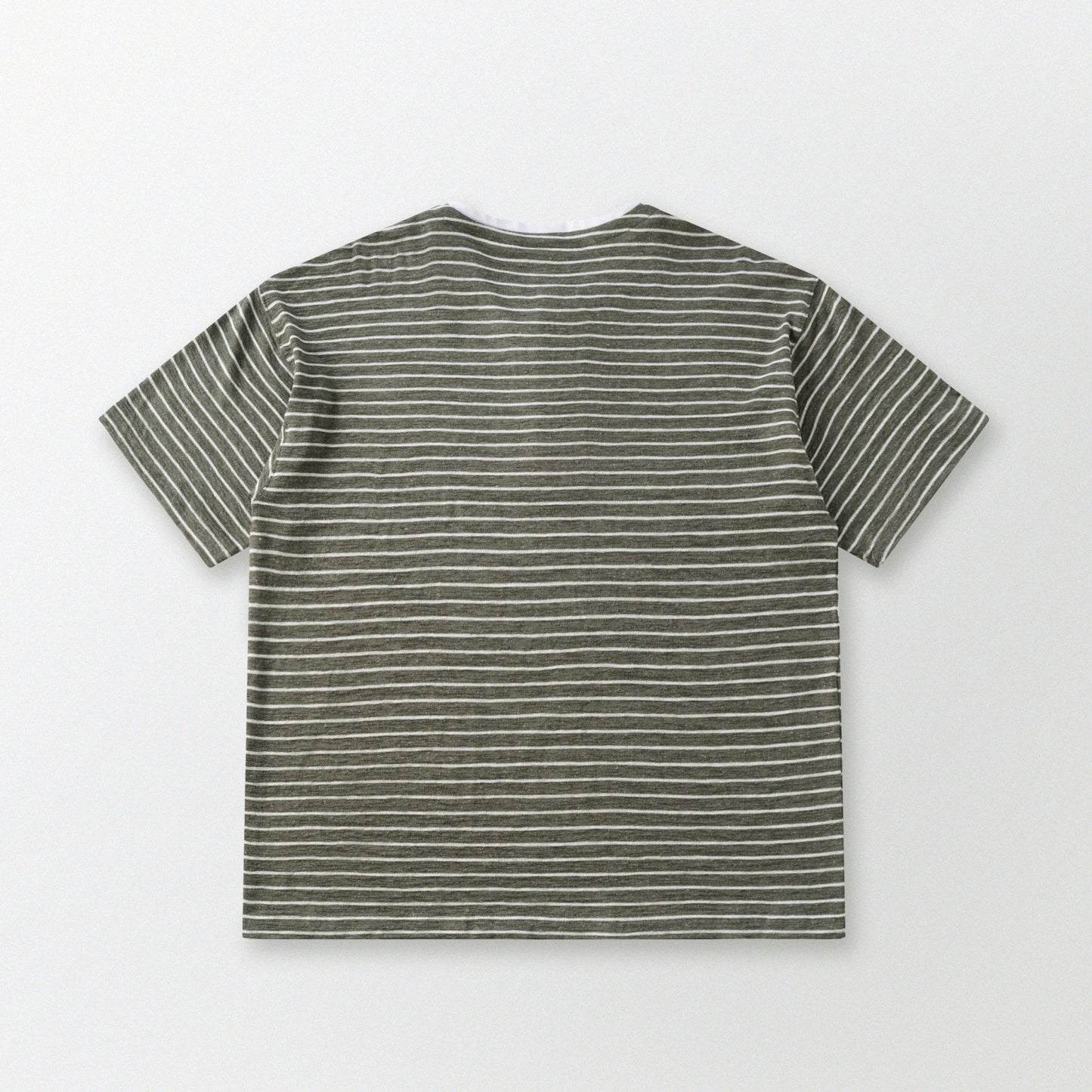 天竺棉假兩件亨利領T-Shirt（出岫色）Slub Cotton Faux Layered Henley T-Shirt（HILLSIDE GREEN） - Full House Denim & Workshop