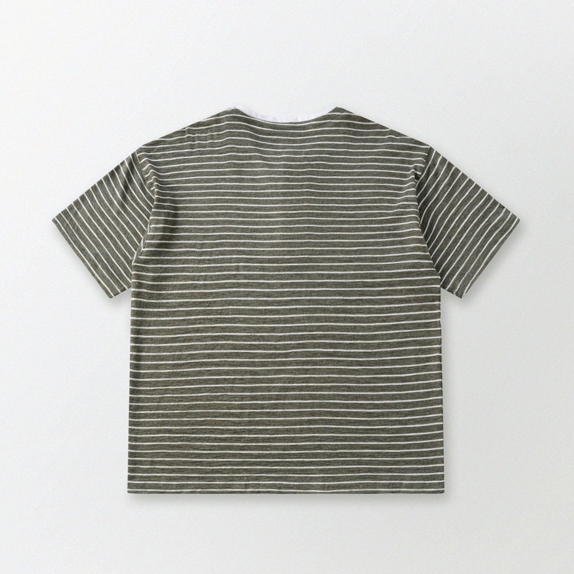 天竺棉假兩件亨利領T-Shirt（出岫色）Slub Cotton Faux Layered Henley T-Shirt（HILLSIDE GREEN） - Full House Denim & Workshop