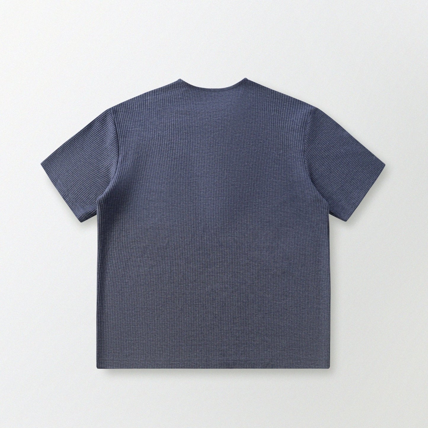 華夫格中式手工扣T-Shirt（蒼藍色）Waffle KF Button Boxy T-Shirt（BLUE） - Full House Denim & Workshop