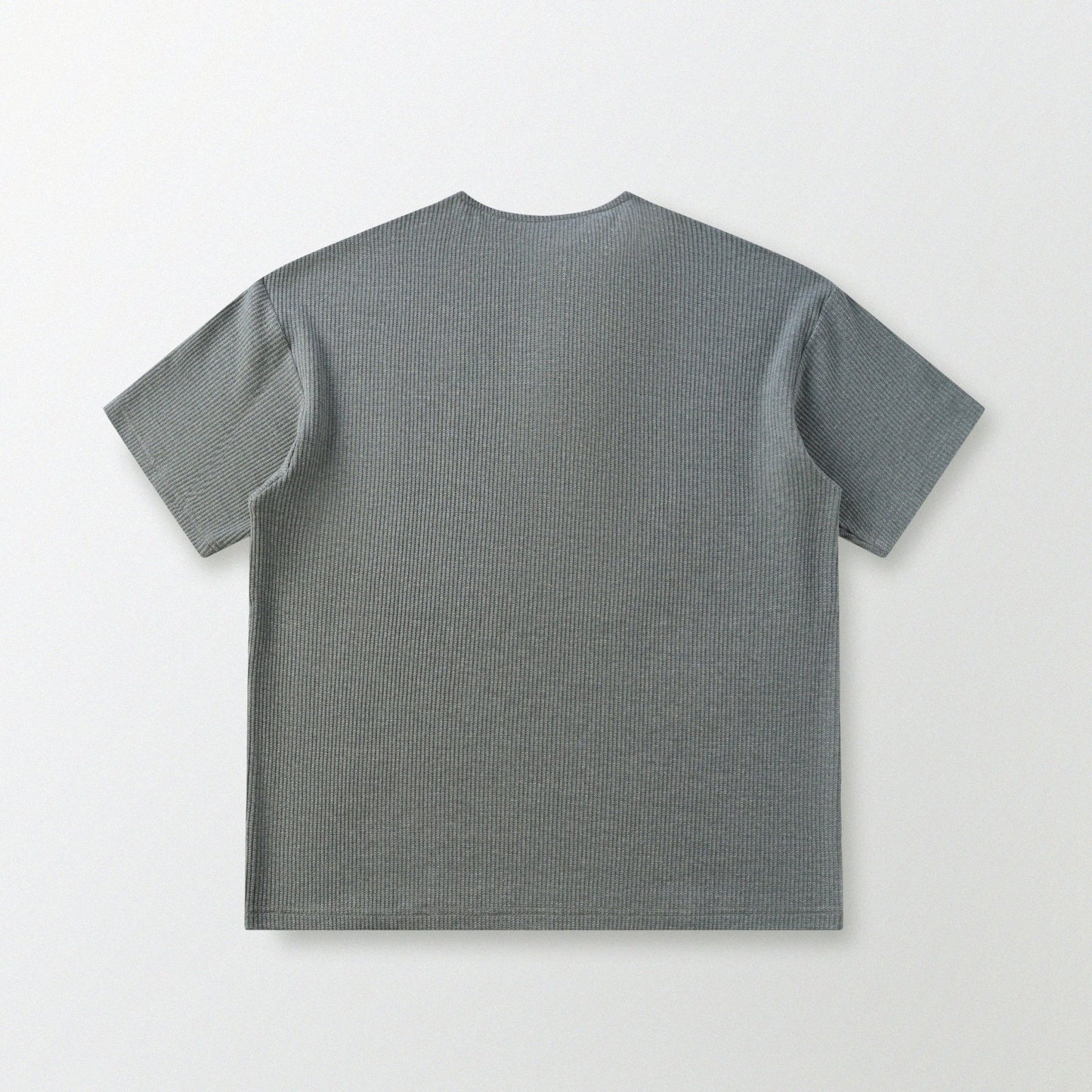 華夫格中式手工扣T-Shirt（瓦松綠色）Waffle KF Button Boxy T-Shirt（SLATE GREEN） - Full House Denim & Workshop
