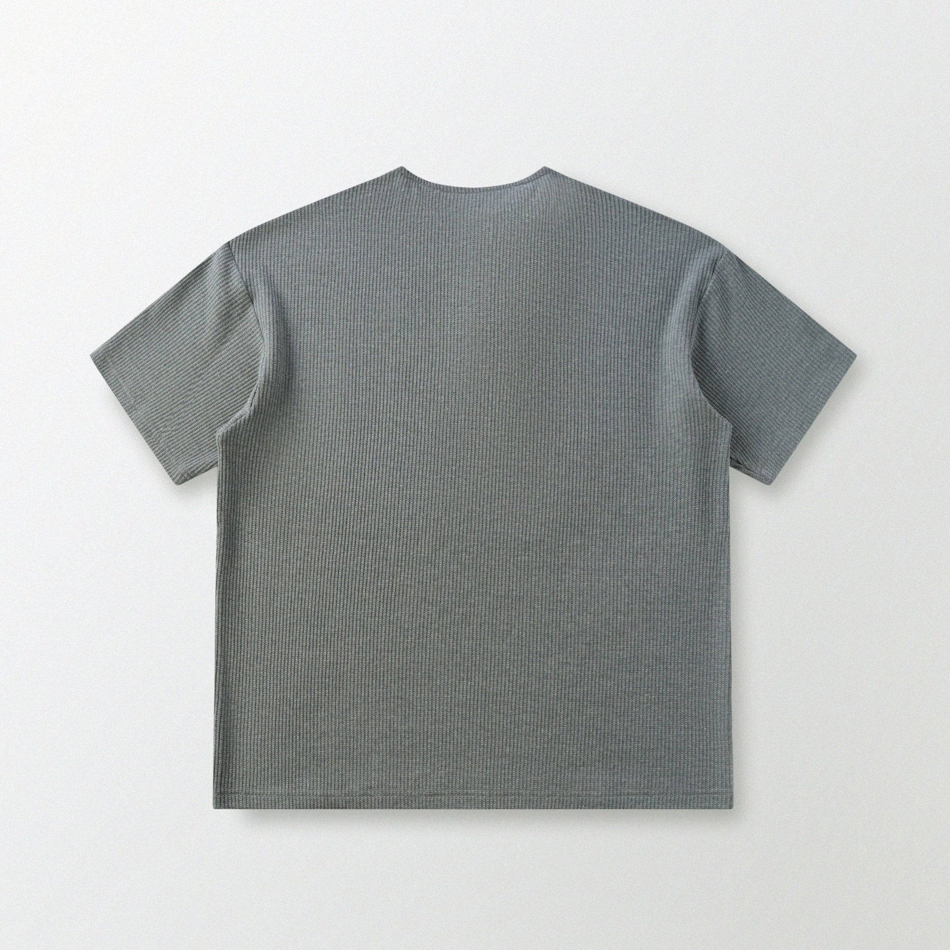 華夫格中式手工扣T-Shirt（瓦松綠色）Waffle KF Button Boxy T-Shirt（SLATE GREEN） - Full House Denim & Workshop