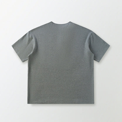 華夫格中式手工扣T-Shirt（瓦松綠色）Waffle KF Button Boxy T-Shirt（SLATE GREEN） - Full House Denim & Workshop