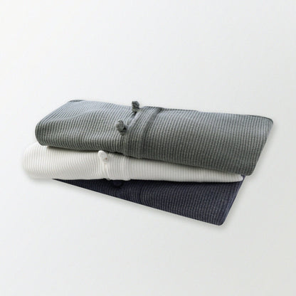 華夫格中式手工扣T-Shirt（瓦松綠色）Waffle KF Button Boxy T-Shirt（SLATE GREEN） - Full House Denim & Workshop