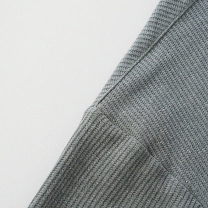 華夫格中式手工扣T-Shirt（瓦松綠色）Waffle KF Button Boxy T-Shirt（SLATE GREEN） - Full House Denim & Workshop