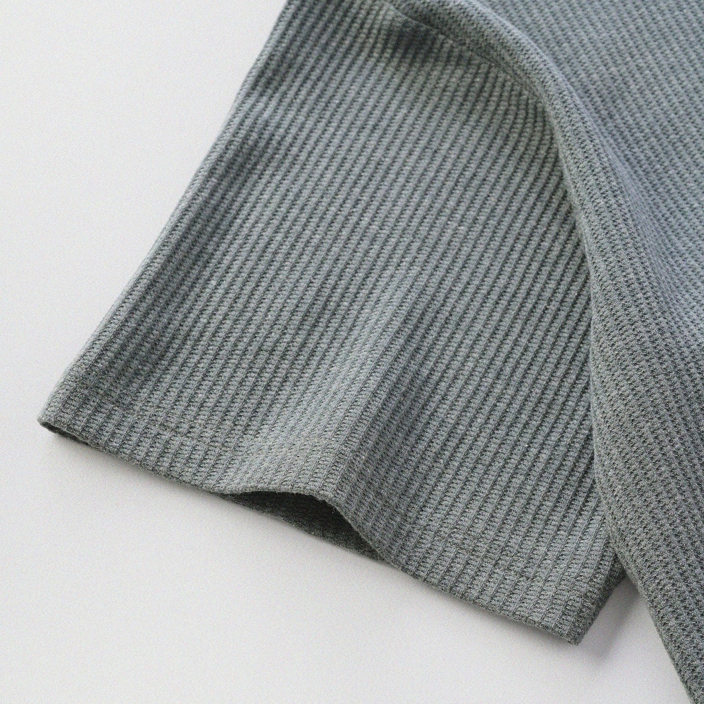 華夫格中式手工扣T-Shirt（瓦松綠色）Waffle KF Button Boxy T-Shirt（SLATE GREEN） - Full House Denim & Workshop