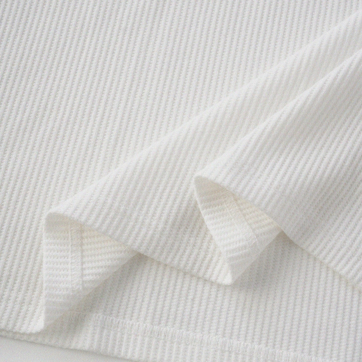 華夫格中式手工扣T-Shirt（雲峰白色）Waffle KF Button Boxy T-Shirt（White） - Full House Denim & Workshop