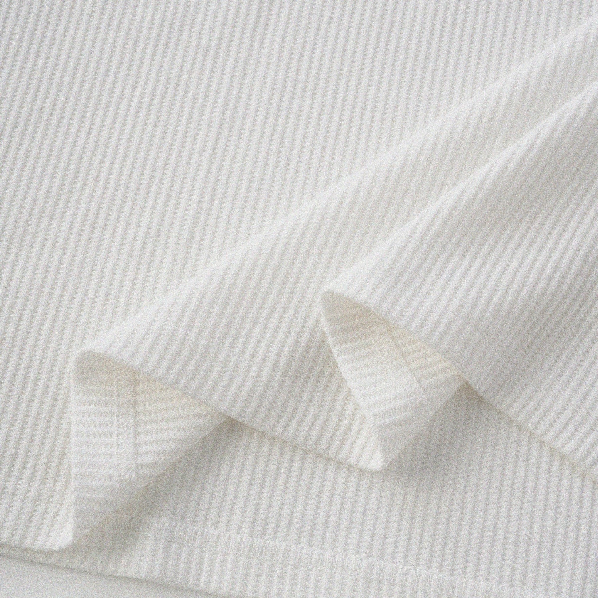 華夫格中式手工扣T-Shirt（雲峰白色）Waffle KF Button Boxy T-Shirt（White） - Full House Denim & Workshop
