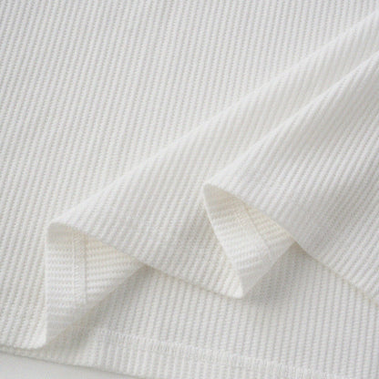 華夫格中式手工扣T-Shirt（雲峰白色）Waffle KF Button Boxy T-Shirt（White） - Full House Denim & Workshop