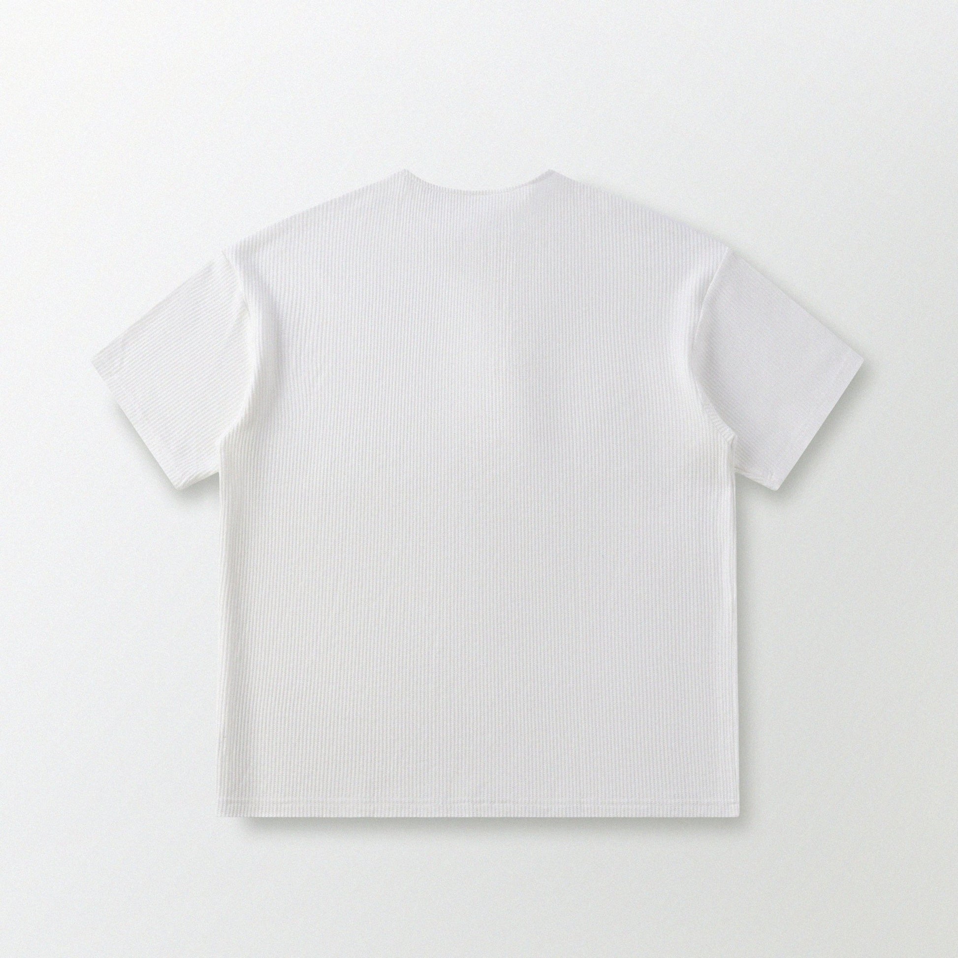 華夫格中式手工扣T-Shirt（雲峰白色）Waffle KF Button Boxy T-Shirt（White） - Full House Denim & Workshop