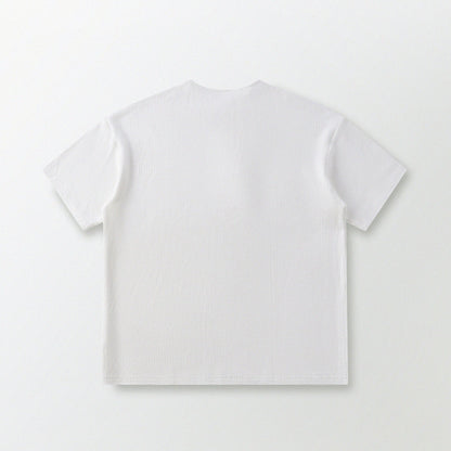 華夫格中式手工扣T-Shirt（雲峰白色）Waffle KF Button Boxy T-Shirt（White） - Full House Denim & Workshop