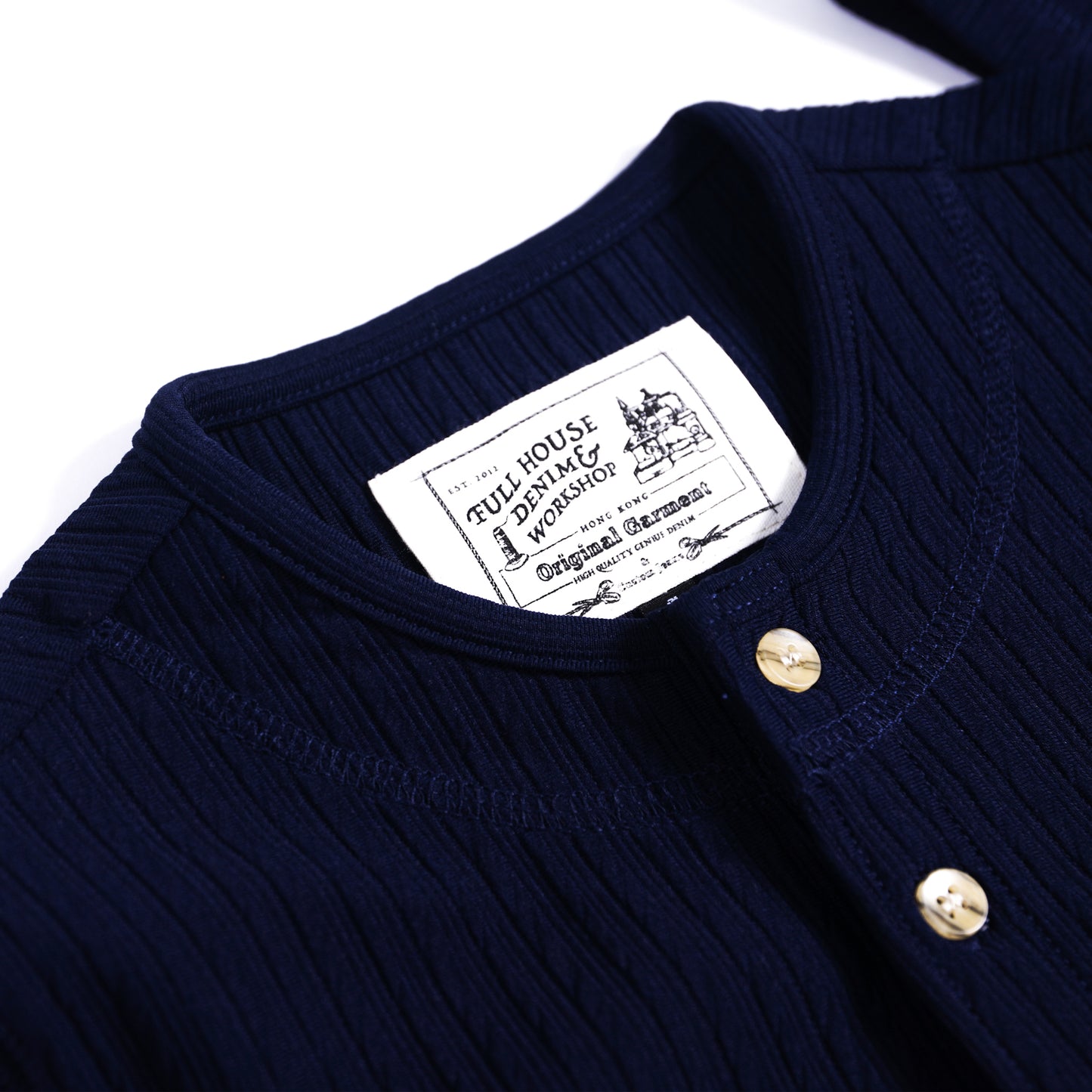 【男女同款】Corrugated Cotton Henley T-Shirt 瓦通棉亨利領T-Shirt