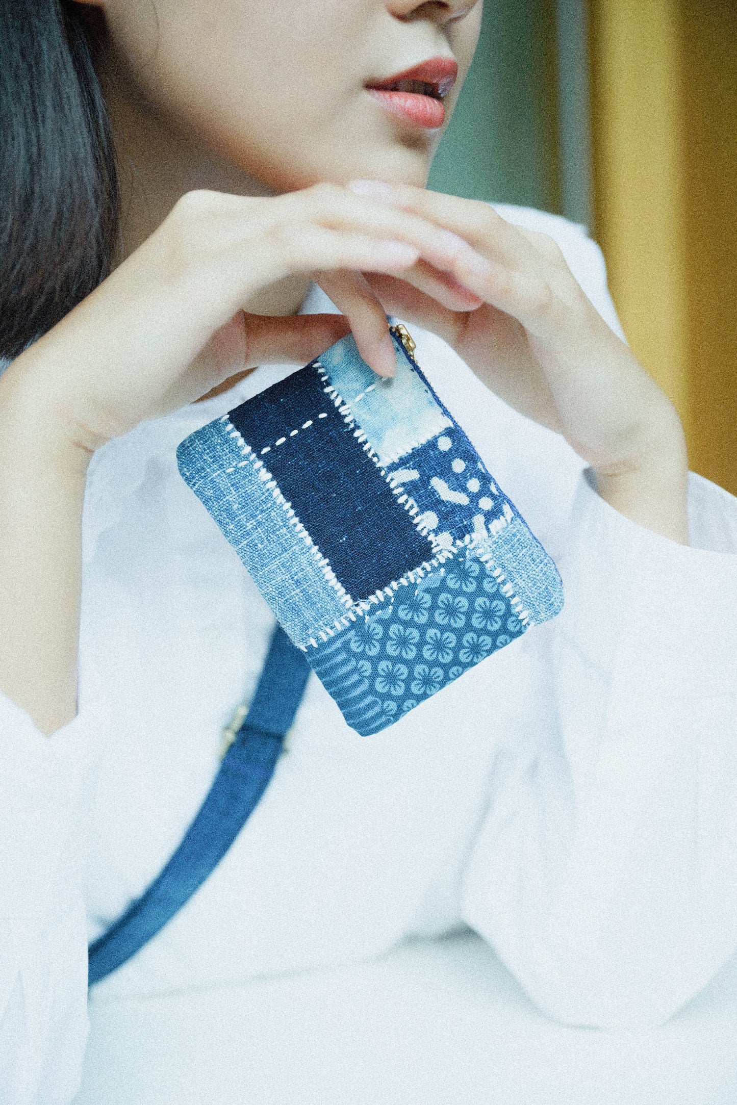 Boro &amp; Sashiko Coins Purse ragged prickly embroidered coin purse