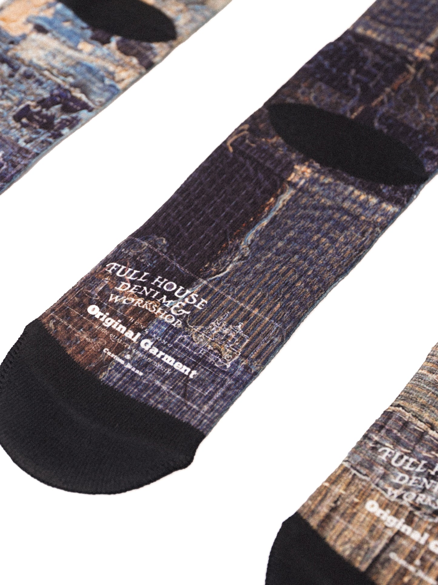 Boro & Sashiko Digital Print Socks