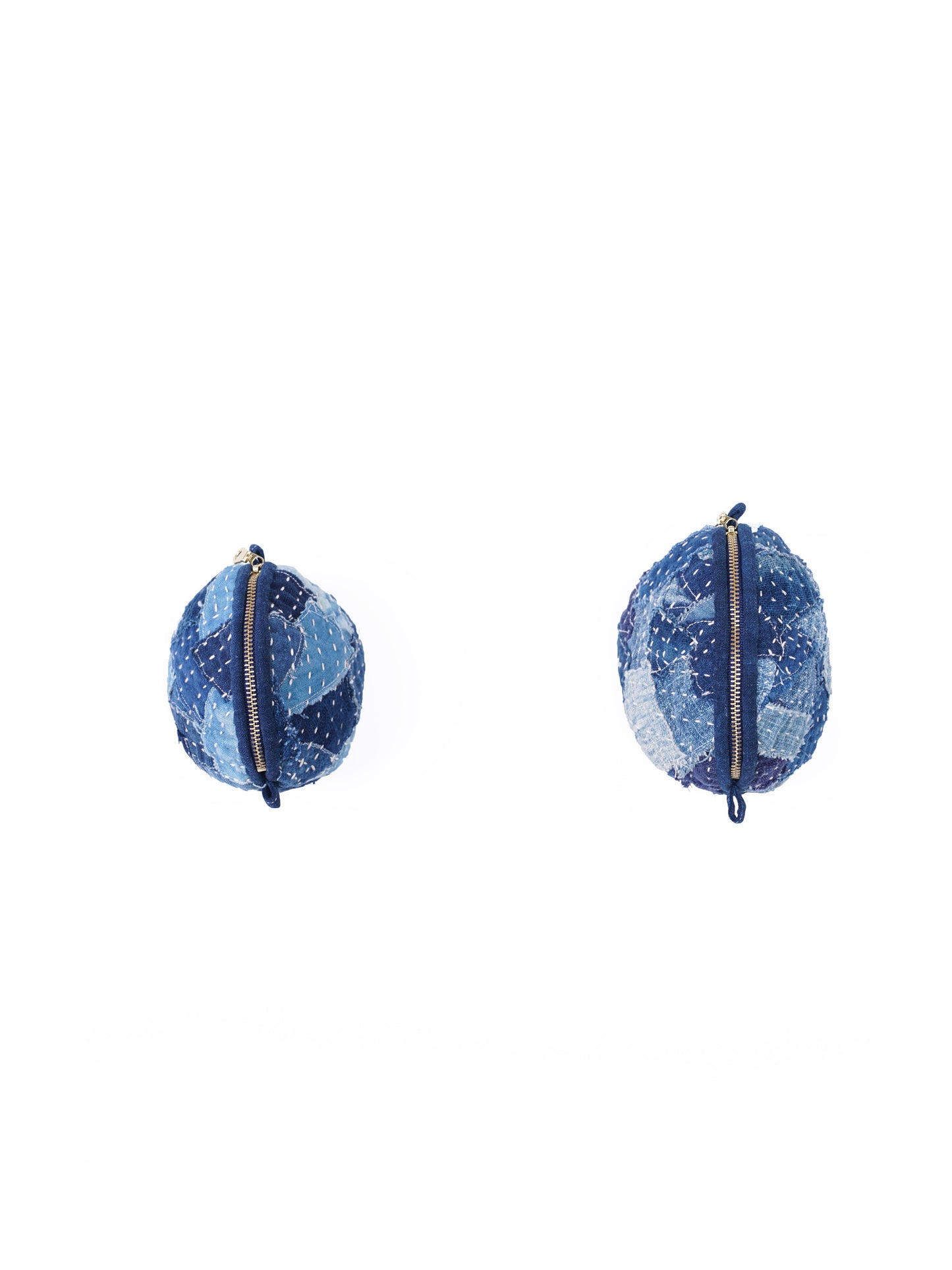 Boro & Sashiko Olives Coins Purse 襤褸刺子繡欖形零錢包