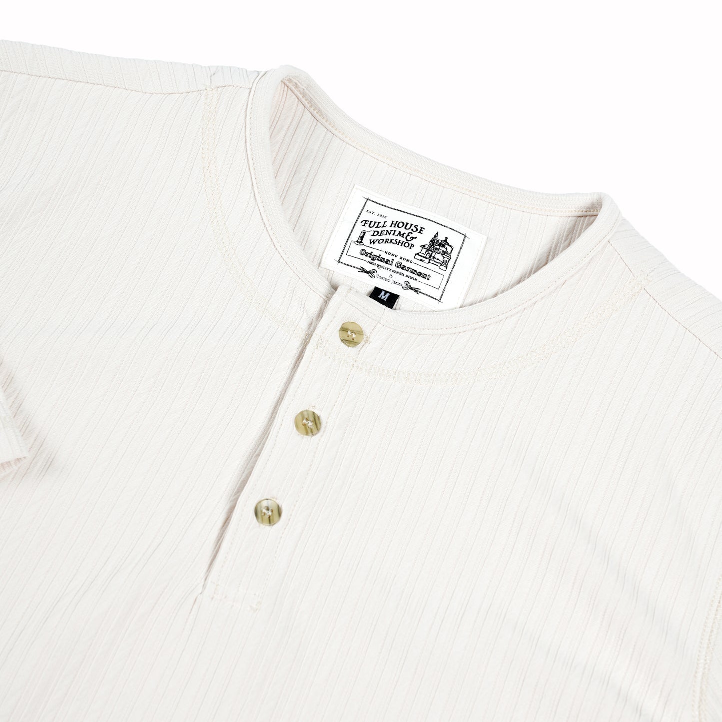 【男女同款】Corrugated Cotton Henley T-Shirt 瓦通棉亨利領T-Shirt