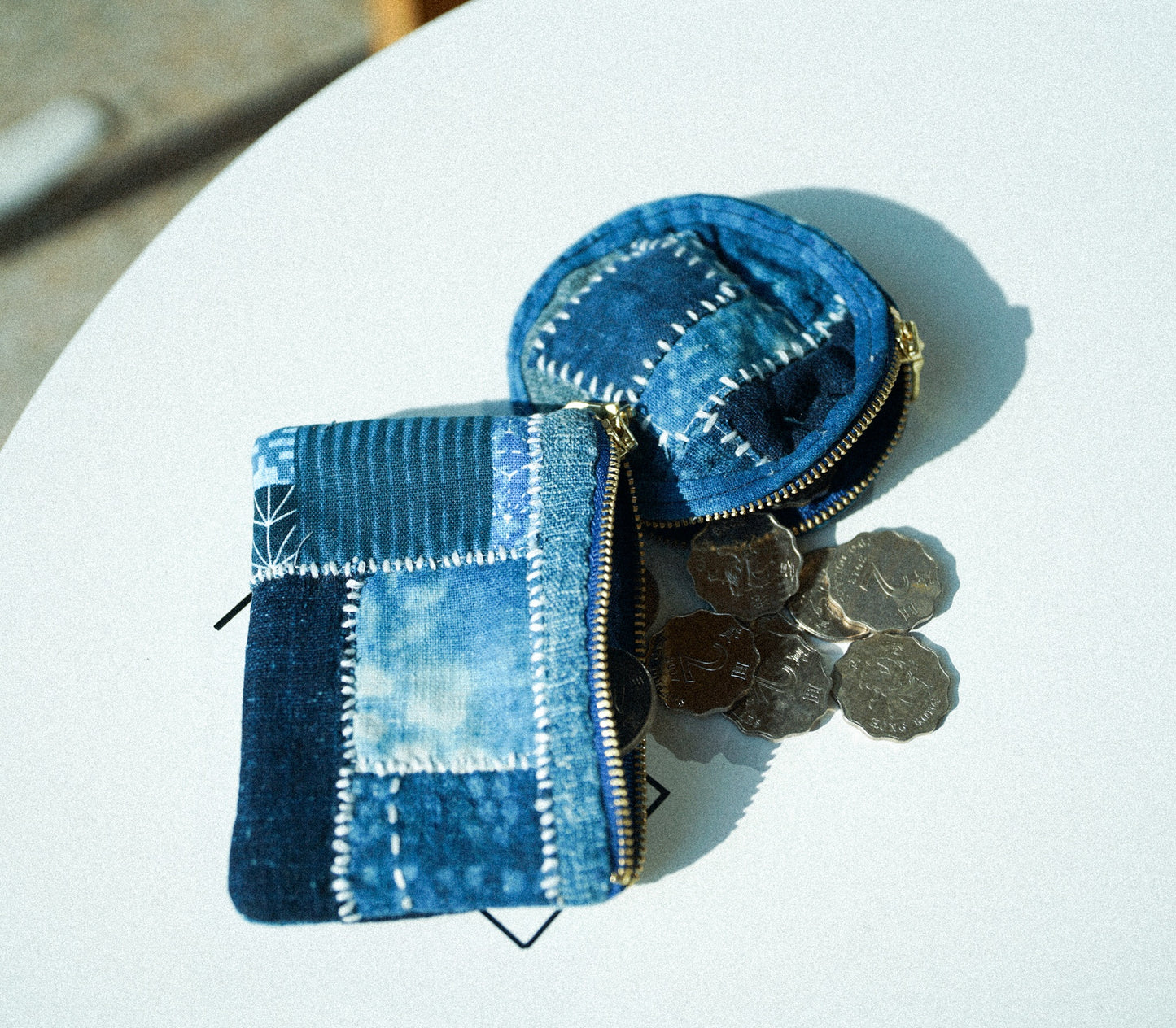 Boro &amp; Sashiko Coins Purse ragged prickly embroidered coin purse